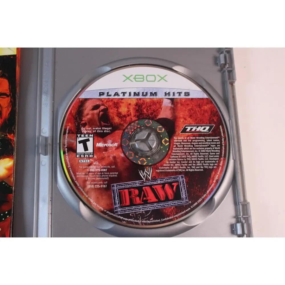 WWF Raw (Microsoft Xbox, 2002) Platinum Hits, Complete, Tested